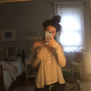 Cream Button Sweater